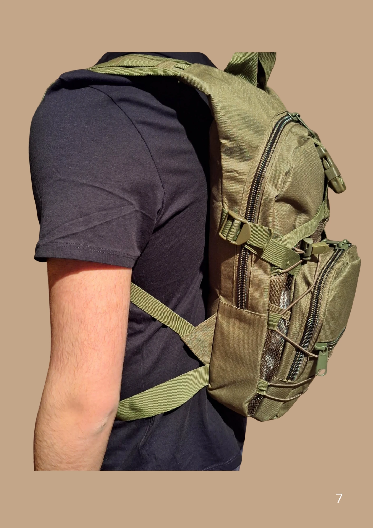 Tactical / hiking backpack – Compatible water pocket – 26/28L – Oxford 800D – photo 7